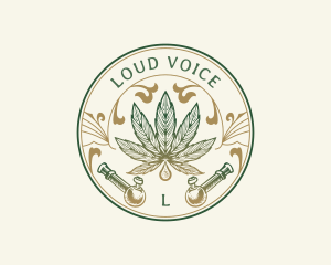 Cannabis Oil Dispensary Pipe logo design