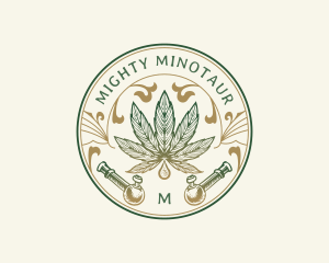 Cannabis Oil Dispensary Pipe logo design