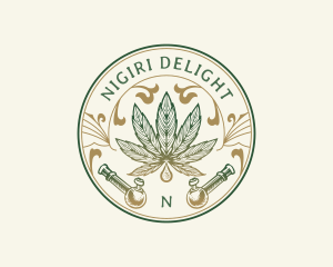 Cannabis Oil Dispensary Pipe logo design