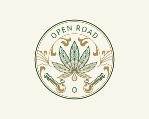 Cannabis Oil Dispensary Pipe logo design