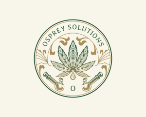 Cannabis Oil Dispensary Pipe logo design