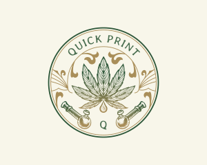 Cannabis Oil Dispensary Pipe logo design