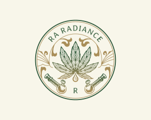 Cannabis Oil Dispensary Pipe logo design