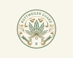 Cannabis Oil Dispensary Pipe logo design