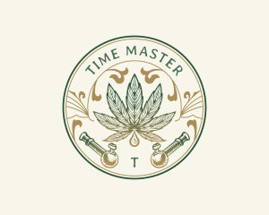 Cannabis Oil Dispensary Pipe logo design