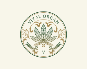 Cannabis Oil Dispensary Pipe logo design