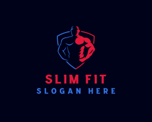 Muscular Man Fitness logo design