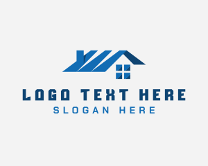 Property Developer - Blue Home Roofing logo design