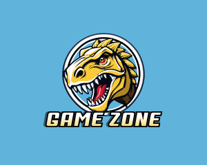 Gaming T-Rex Dinosaur logo design