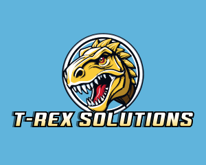 Gaming T-Rex Dinosaur logo design