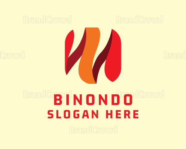 3D Ribbon Square Logo