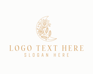 Yoga - Floral Moon Decor logo design