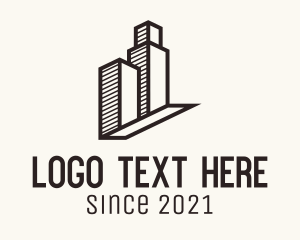 Land Developer - Skyscraper Roof Housing logo design