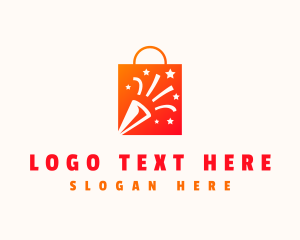 Online Shopping - Party Shopping Bag Product logo design