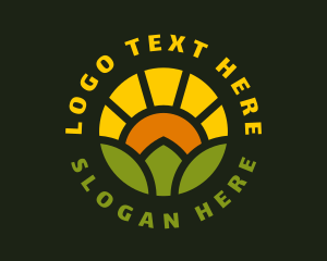 Farming - Natural Leaf Sunlight logo design