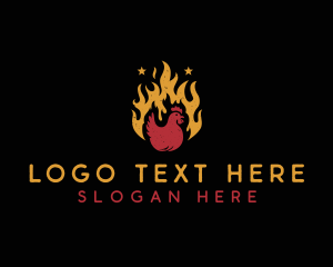 Barbecue - Chicken Flame Grill logo design