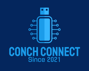 Blue USB Network  logo design