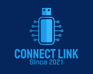 Blue USB Network  logo design