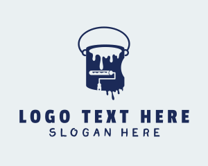 Bucket - Paint Roller & Bucket logo design