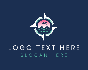 Travel Blogger - Travel Plane Compass logo design