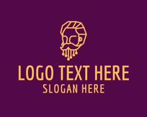 Strategist - Digital Hipster Beard logo design