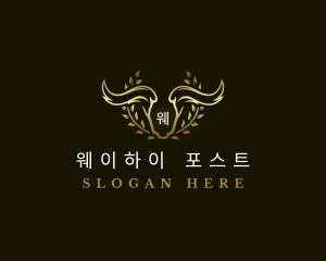 Animal Horn Wreath logo design