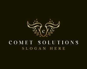 Animal Horn Wreath logo design