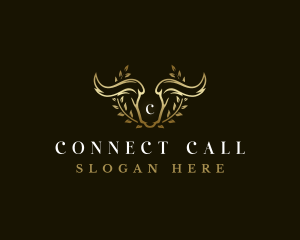 Animal Horn Wreath logo design