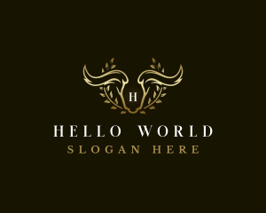 Animal Horn Wreath logo design