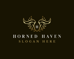 Animal Horn Wreath logo design