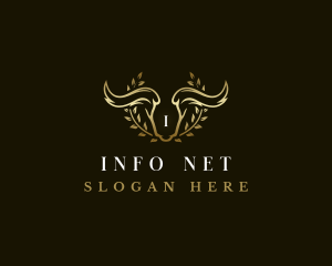 Animal Horn Wreath logo design