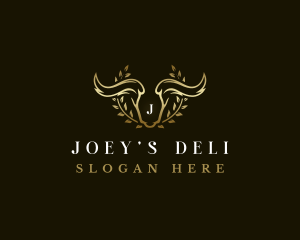 Animal Horn Wreath logo design