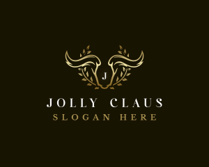 Animal Horn Wreath logo design