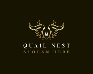 Animal Horn Wreath logo design