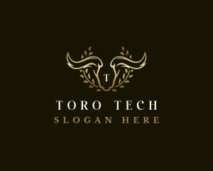 Animal Horn Wreath logo design