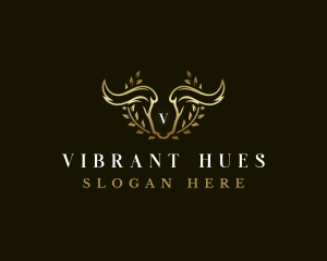 Animal Horn Wreath logo design