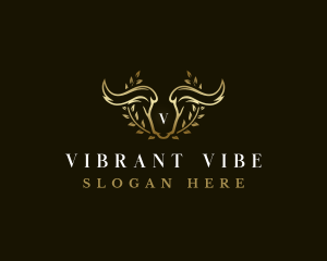 Animal Horn Wreath logo design