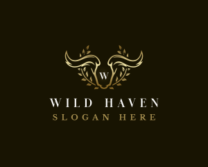 Animal Horn Wreath logo design