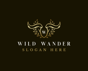 Animal Horn Wreath logo design