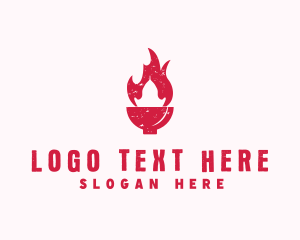 Dining - Hot Fire Bowl logo design