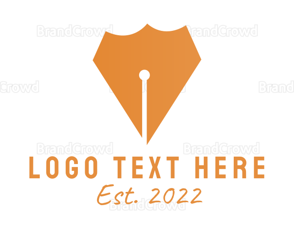 Orange Pen Shield Logo