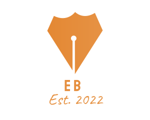 Education - Orange Pen Shield logo design