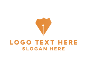 Fountain Pen - Ink Pen Shield logo design