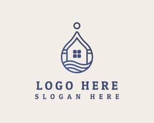 Water Supply - Water Droplet Home logo design