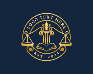 Book - Law Judge Scale logo design