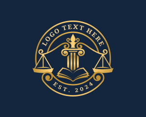 Court - Law Judge Scale logo design