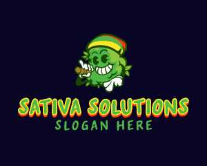 Reggae Cannabis Marijuana logo design