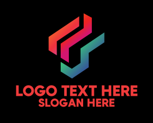 Lines - Gradient Colorful Abstract Lines logo design