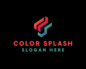 Gradient Colorful Abstract Lines  logo design