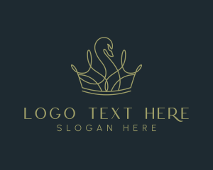 Duck - Luxury Swan Crown logo design